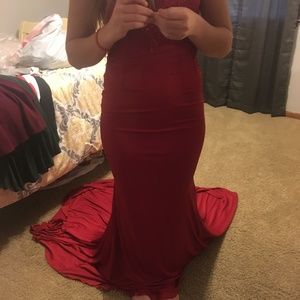 New Dark Red prom dress